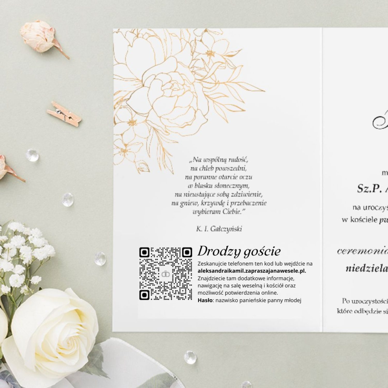 Dodać link i kod QR do drukowanego zaproszenia (jeśli nie chcecie z nich rezygnować)...